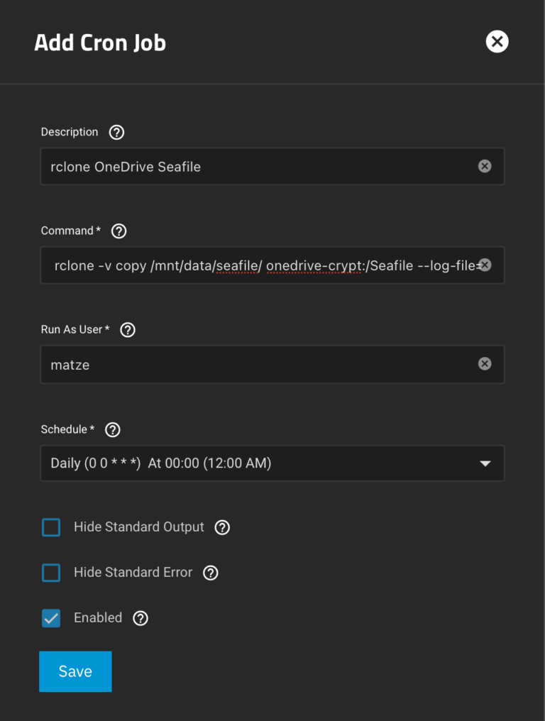 TrueNAS SCALE: Create OneDrive cloud sync task - KittMedia