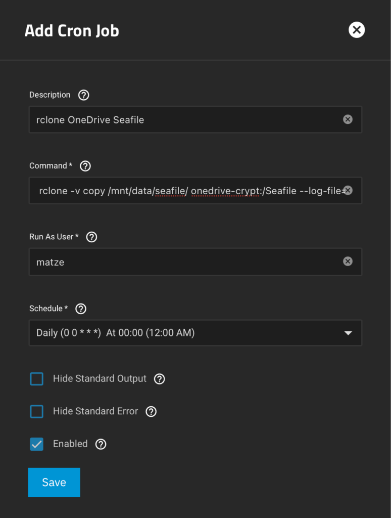 TrueNAS SCALE: Create OneDrive cloud sync task - KittMedia